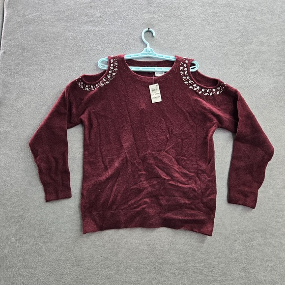 INC International Concepts Women Sweater 2XL Red Wool Blend Embellished NWT - Picture 1 of 11